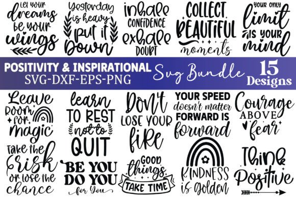 Download Positivity &amp; Inspirational SVG Bundle - Svg Collection