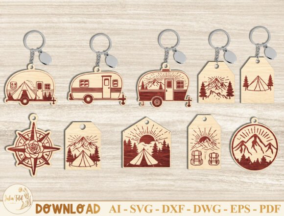 Download Camping Trailer Keychain SVG Bundle - Svg Collection