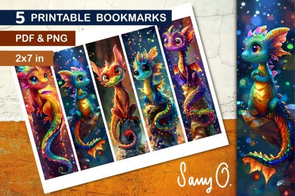 Download Bookmark Cute Dragons Fantasy Mythology - Holo Collection