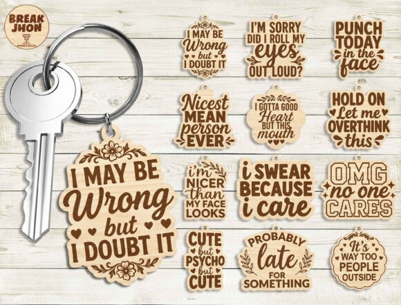 Download Funny Quote Keychain SVG Bundle - Svg Collection
