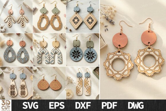 Download Boho Wood Earrings SVG Bundle - Svg Collection