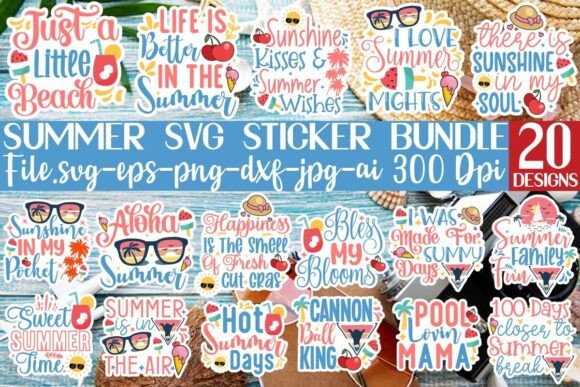 Download Summer Sticker SVG Bundle - Svg Collection