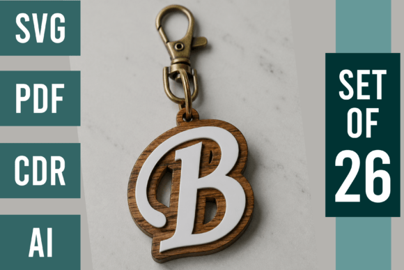 Download Layered Alphabet Keychain SVG Bundle - Svg Collection