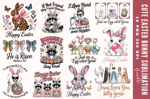 Download Cute Easter Bunny Sublimation Designs Bu - Premium Bundle