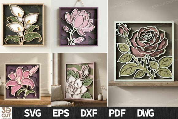 Download Layered Floral Wall Art SVG Bundle - Premium Resources
