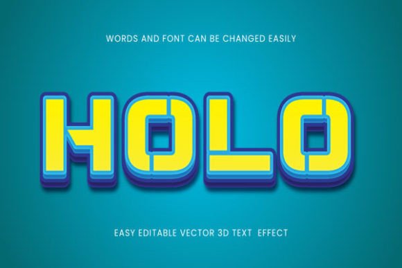 Download Vector Holo 3d Editable Text Design - Holo Collection