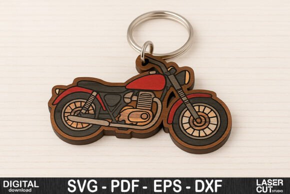 Download Classic Motorcycle Keychain SVG Laser - Svg Collection