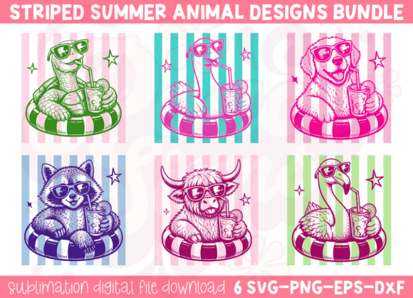 Download Funny Striped Summer Animal SVG Bundle - Svg Collection