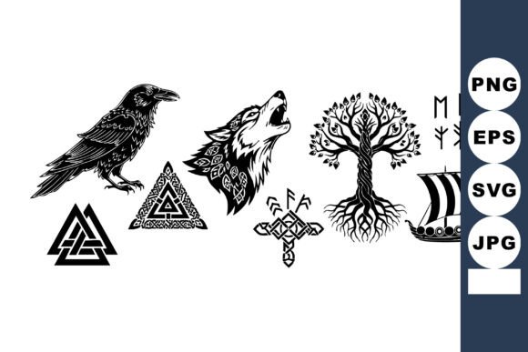 Download Viking Symbols and Norse Mythology Icons - Holo Collection