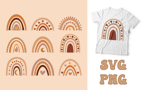 Download Boho Rainbow Printable SVG and PNG - Svg Collection
