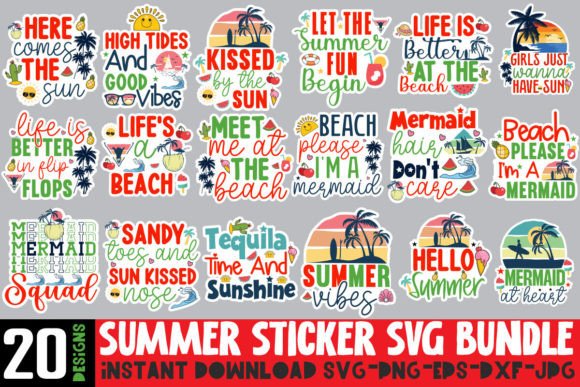 Download Summer Sticker SVG Bundle, Summer SVG - Svg Collection