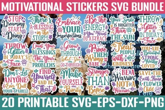 Download Motivational Stickers SVG Bundle - Svg Collection