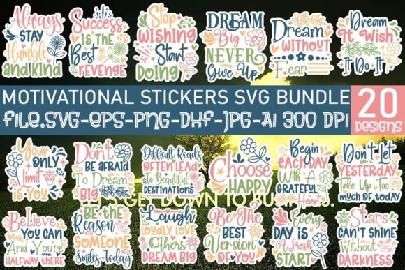 Download Motivational Stickers SVG Bundle - Svg Collection