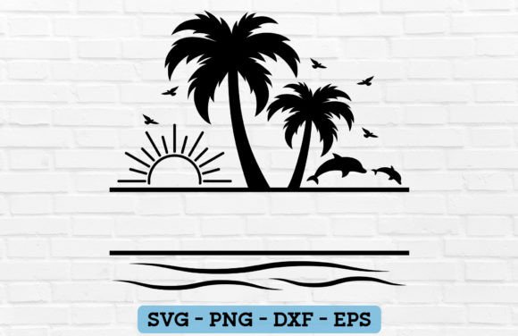 Download Palm Tree Split Monogram - Summer SVG - Svg Collection