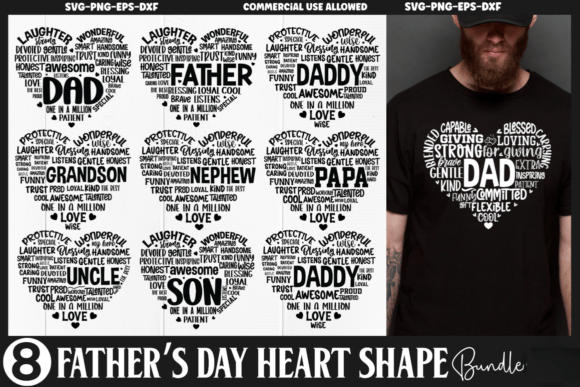 Download Father's Day Heart Shape SVG Bundle - Svg Collection