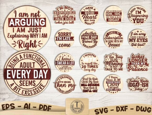 Download Sarcasm Quotes Laser Cut File SVG Bundle - Svg Collection