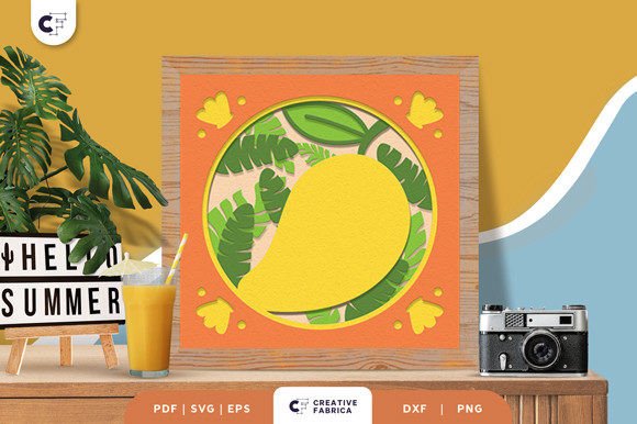 Download Summer Mango 3D Shadow Box SVG - Svg Collection