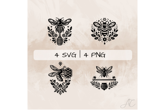 Download Floral Bee SVG Bundle, Bee PNG - Svg Collection