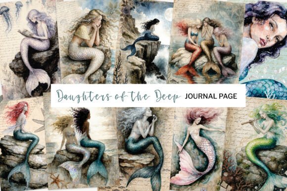 Download Ocean Mythology Art Journal Pages - Holo Collection