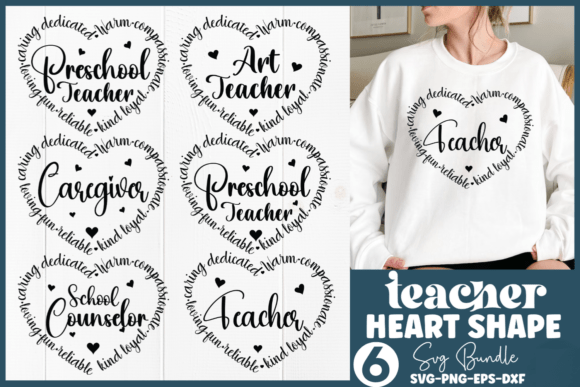 Download Teacher Heart Shape SVG Bundle - Svg Collection