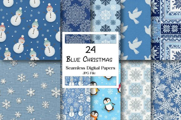 Download Blue Christmas Digital Paper Pack - Premium Resources
