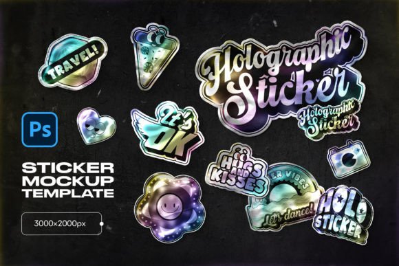 Download Holographic Sticker Mockup - Holo Collection