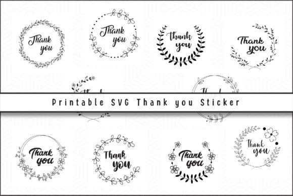 Download Printable SVG Thank You Sticker Set - Svg Collection