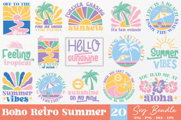 Download Boho Retro Summer SVG Bundle - Svg Collection