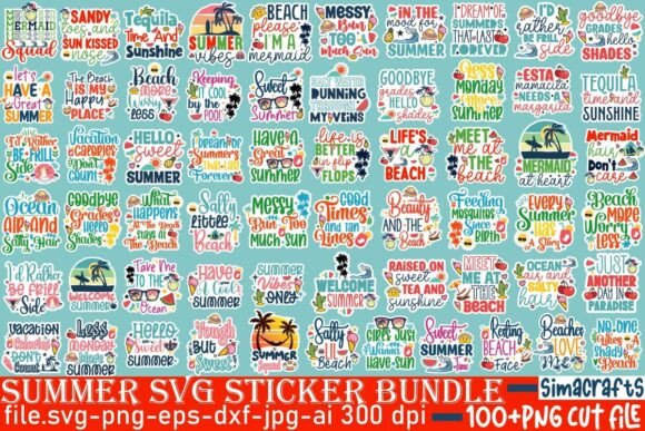 Download Funny Summer Sticker SVG Bundle - Svg Collection