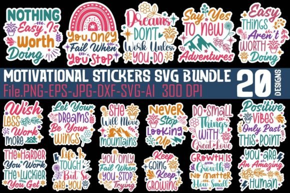 Download Motivational Stickers SVG Bundle - Svg Collection