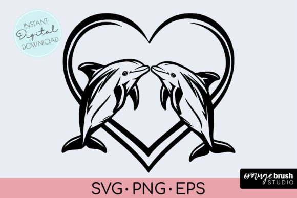 Download Dolphins SVG | Heart Shape Dolphin SVG - Svg Collection
