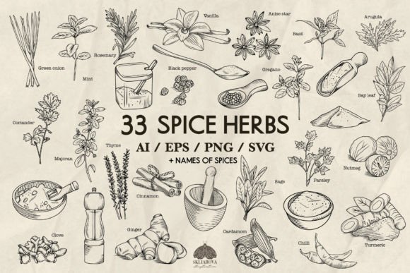Download Spices and Kitchen Herbs Svg Png Eps - Svg Collection