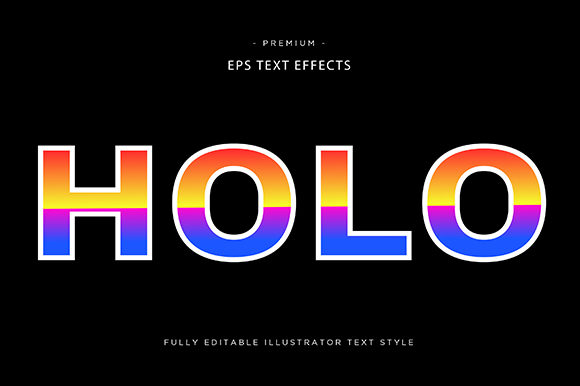 Download Holo 3d Text Effect Vector - Holo Collection