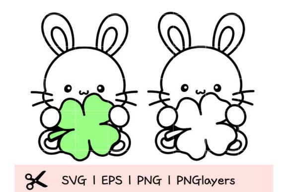 Download Cute Bunny with Clover SVG Bundle | Kawa - Svg Collection