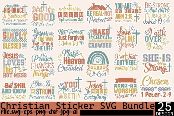 Download Christian Sticker SVG Bundle,Printable - Svg Collection