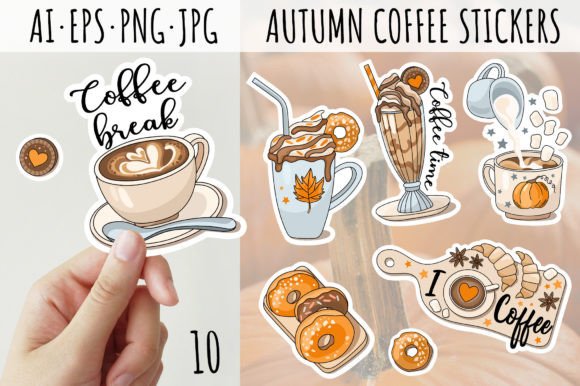 Download Coffee Stickers, Autumn Stickers - Autumn stickers Collection