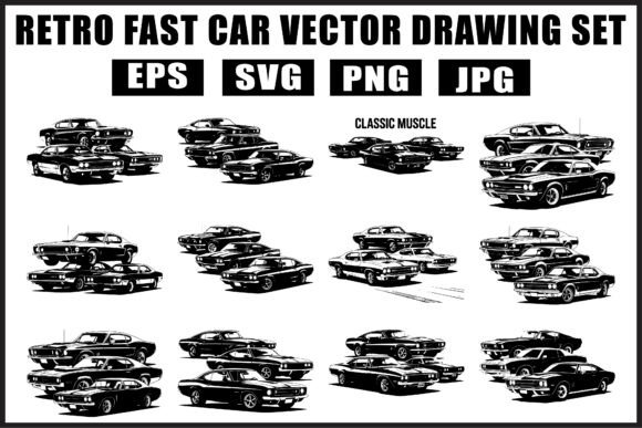 Download Retro Fast Car Vector SVG Bundle - Svg Collection