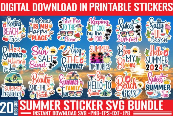 Download Summer Sticker SVG Bundle, Printable SVG - Svg Collection